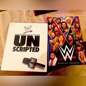 WWE Unscripted Hardcover book with 2018 WWE Official Program